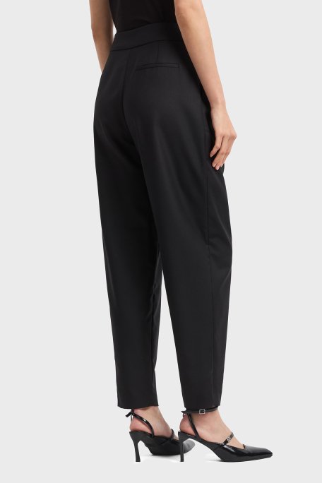 Armani Exchange Regular Fit Daralan Paça Pileli Kumaş Bayan Pantolon XW000222 AF10855 UC001 SİYAH - 7