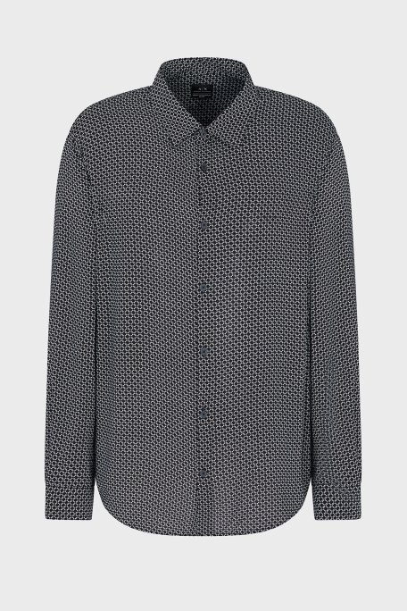 Armani Exchange Regular Fit Desenli Uzun Kollu Erkek Gömlek XM000668 AF10253 FB007 LACİVERT - 5