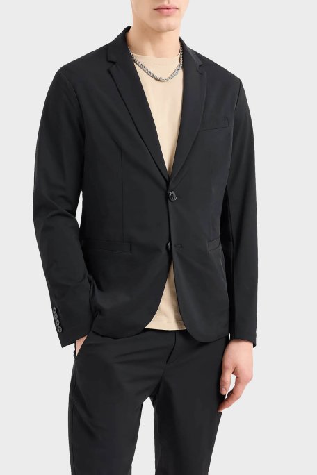 Armani Exchange Regular Fit Düğmeli Blazer Erkek Ceket 8NZG49 ZNYZZ 1200 SİYAH - 1
