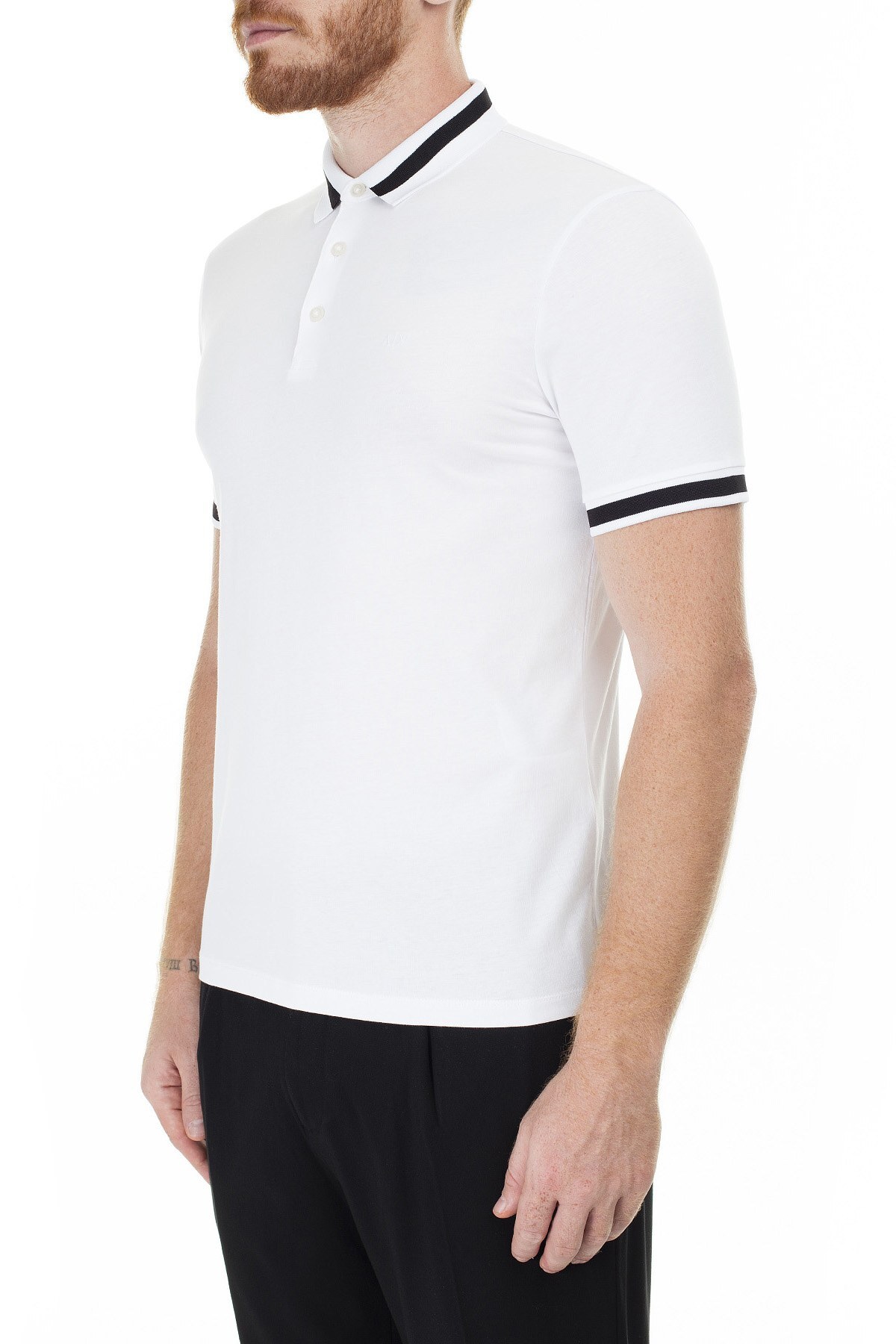 Armani Exchange Regular Fit Düğmeli T Shirt Erkek Polo 3HZFLB ZJH4Z 1100 BEYAZ
