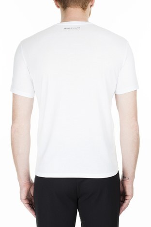 Armani Exchange - Armani Exchange Regular Fit Erkek T Shirt 3HZTAH ZJA5Z 1100 BEYAZ (1)