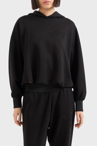 Armani Exchange Regular Fit Kapüşonlu Bayan Sweat 6DYM84 YJEZZ 1200 SİYAH - 1