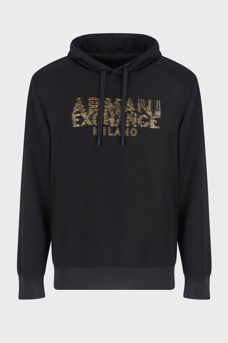 Armani Exchange Regular Fit Kapüşonlu Efektli Logo Baskılı Erkek Sweat XM000332 AF12269 UC001 SİYAH - 5