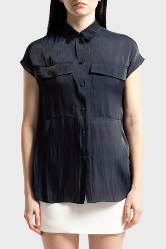 Armani Exchange Regular Fit Kısa Kollu Bayan Gömlek 3DYC19 YNUUZ 1593 LACİVERT - 1