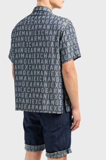 Armani Exchange Regular Fit Kısa Kollu Erkek Gömlek 3DZCD4 Z1WAZ 05HC LACİVERT - 3
