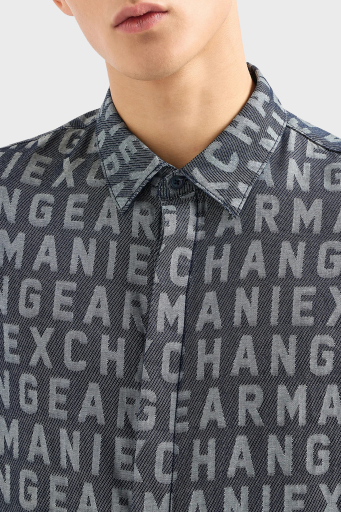 Armani Exchange Regular Fit Kısa Kollu Erkek Gömlek 3DZCD4 Z1WAZ 05HC LACİVERT - 5