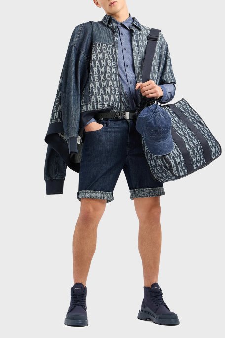 Armani Exchange Regular Fit Kısa Kollu Erkek Gömlek 3DZCD4 Z1WAZ 05HC LACİVERT - 2