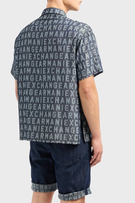 Armani Exchange Regular Fit Kısa Kollu Erkek Gömlek 3DZCD4 Z1WAZ 05HC LACİVERT - 3