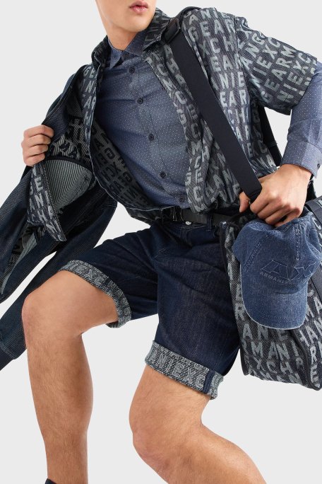 Armani Exchange Regular Fit Kısa Kollu Erkek Gömlek 3DZCD4 Z1WAZ 05HC LACİVERT - 4