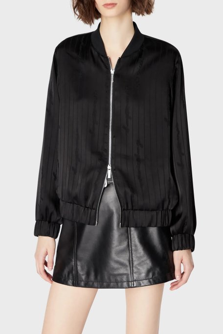 Armani Exchange Regular Fit Kolej Yaka Saten Bomber Bayan Ceket 6RYB10 YN2KZ 02EL SİYAH - 1