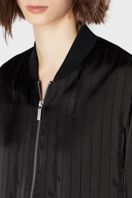 Armani Exchange Regular Fit Kolej Yaka Saten Bomber Bayan Ceket 6RYB10 YN2KZ 02EL SİYAH - 2