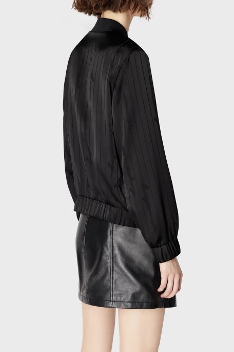 Armani Exchange Regular Fit Kolej Yaka Saten Bomber Bayan Ceket 6RYB10 YN2KZ 02EL SİYAH - 3