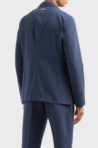 Armani Exchange Tamamı Astarlı Gofre Kumaştan Regular Fit Blazer Erkek Ceket 3DZG23 ZN1AZ 15BA LACİVERT - 8