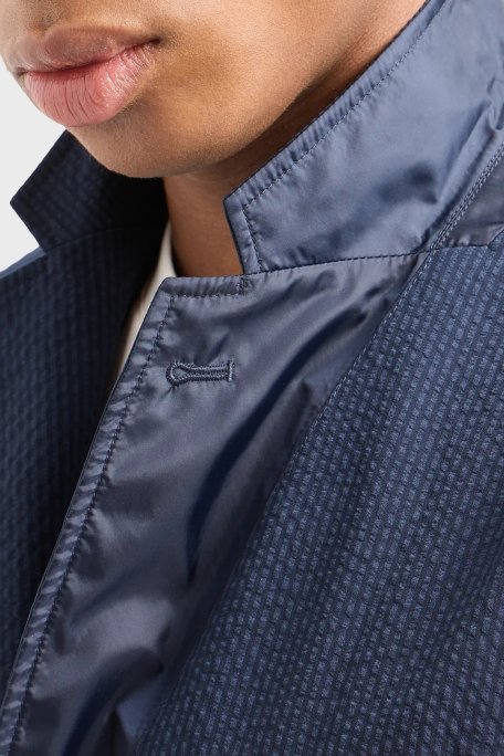 Armani Exchange Tamamı Astarlı Gofre Kumaştan Regular Fit Blazer Erkek Ceket 3DZG23 ZN1AZ 15BA LACİVERT - 4