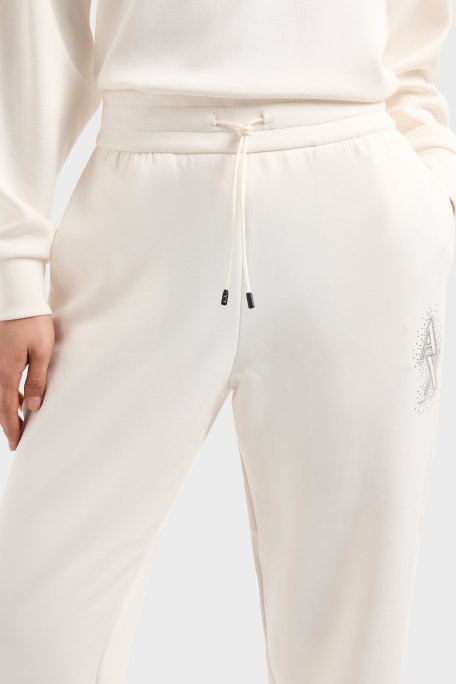 Armani Exchange Regular Fit Yüksek Bel Düz Paça Jogger Bayan Pantolon XW000096 AF10804 U1003 EKRU - 4