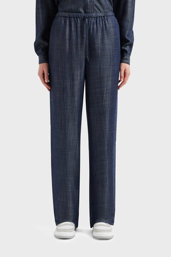 Armani Exchange Relaxed Fit Geniş Paça Casual Bayan Pantolon 3DYP16 Y15PZ 1500 MAVİ - 2