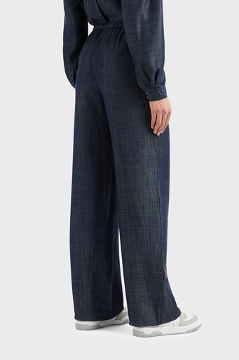 Armani Exchange Relaxed Fit Geniş Paça Casual Bayan Pantolon 3DYP16 Y15PZ 1500 MAVİ - 3