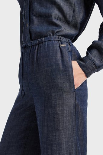 Armani Exchange Relaxed Fit Geniş Paça Casual Bayan Pantolon 3DYP16 Y15PZ 1500 MAVİ - 4