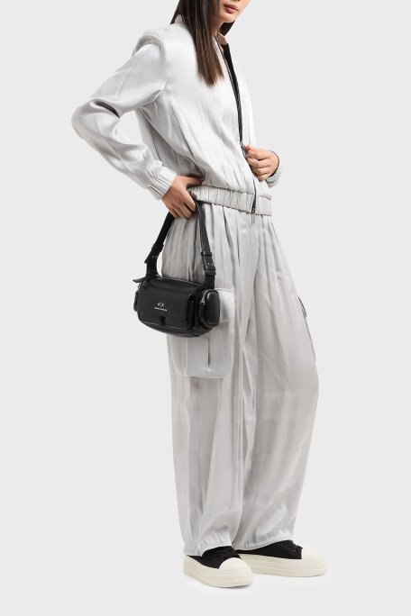 Armani Exchange Relaxed Fit Lastikli Paça Simli Saten Kargo Bayan Pantolon XW000139 AF10839 M8047 AÇIK GRİ - 2