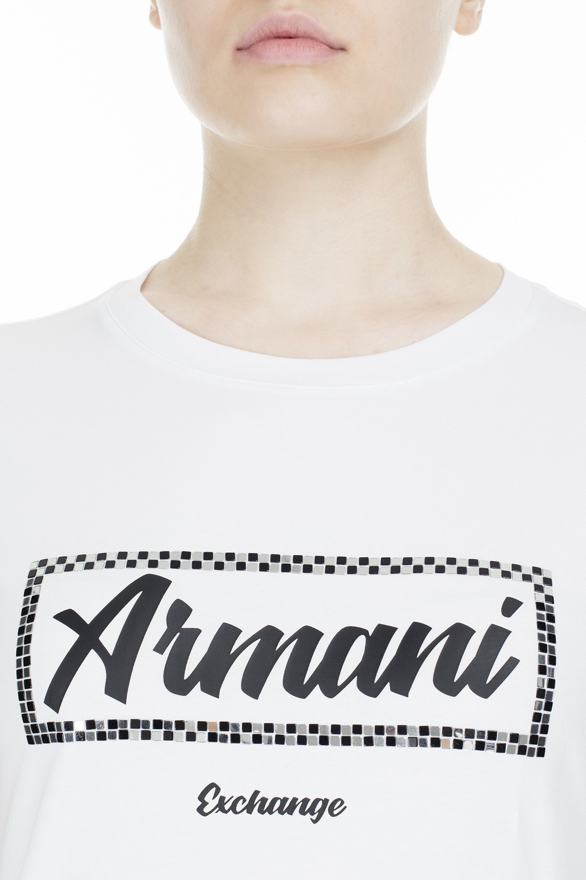 Armani Exchange Slim Fit Bayan T Shirt 3HYTAF YJC7Z 1000 BEYAZ