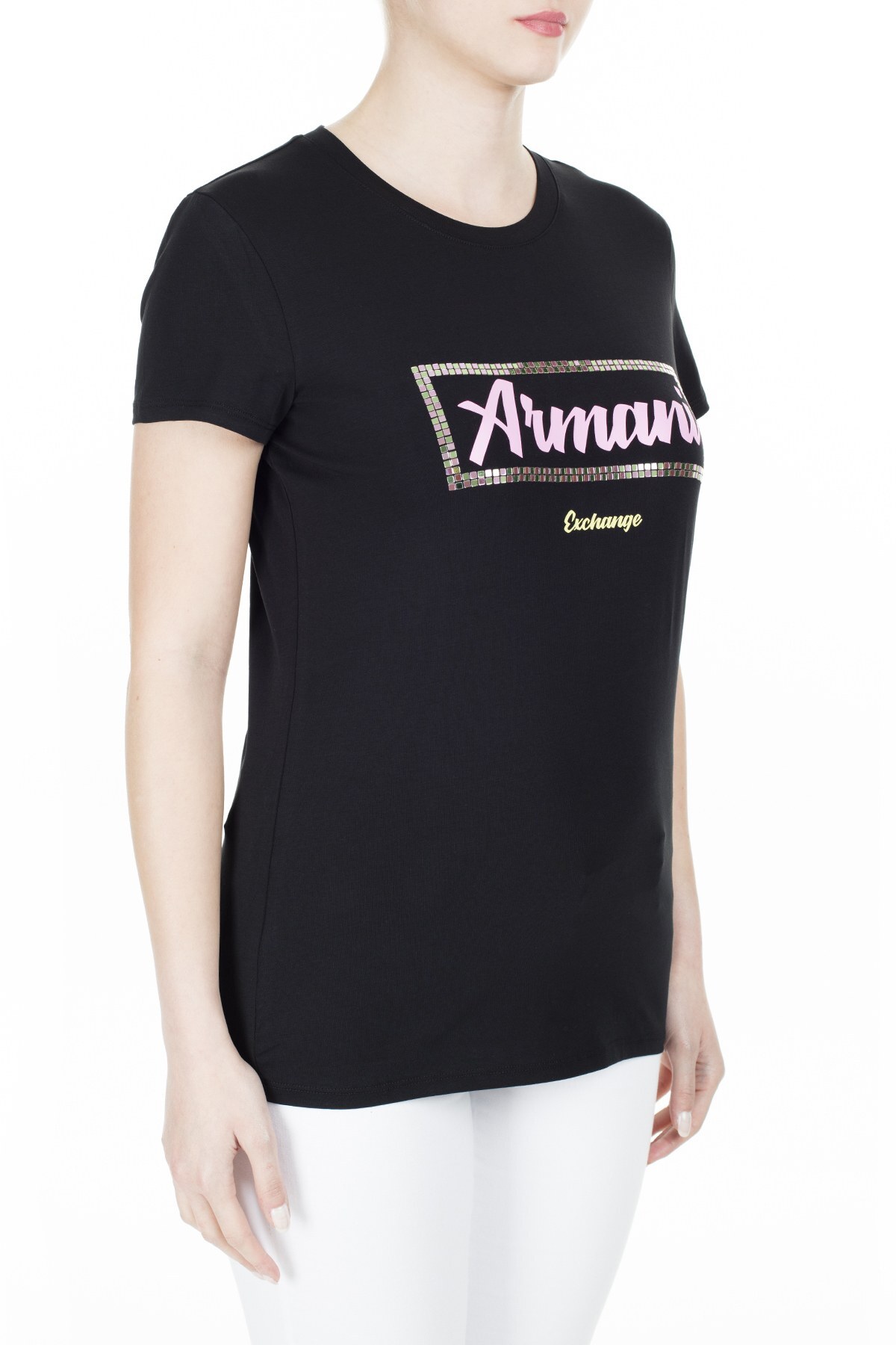 Armani Exchange Slim Fit Kadın T Shirt 3HYTAF YJC7Z 1200 SİYAH