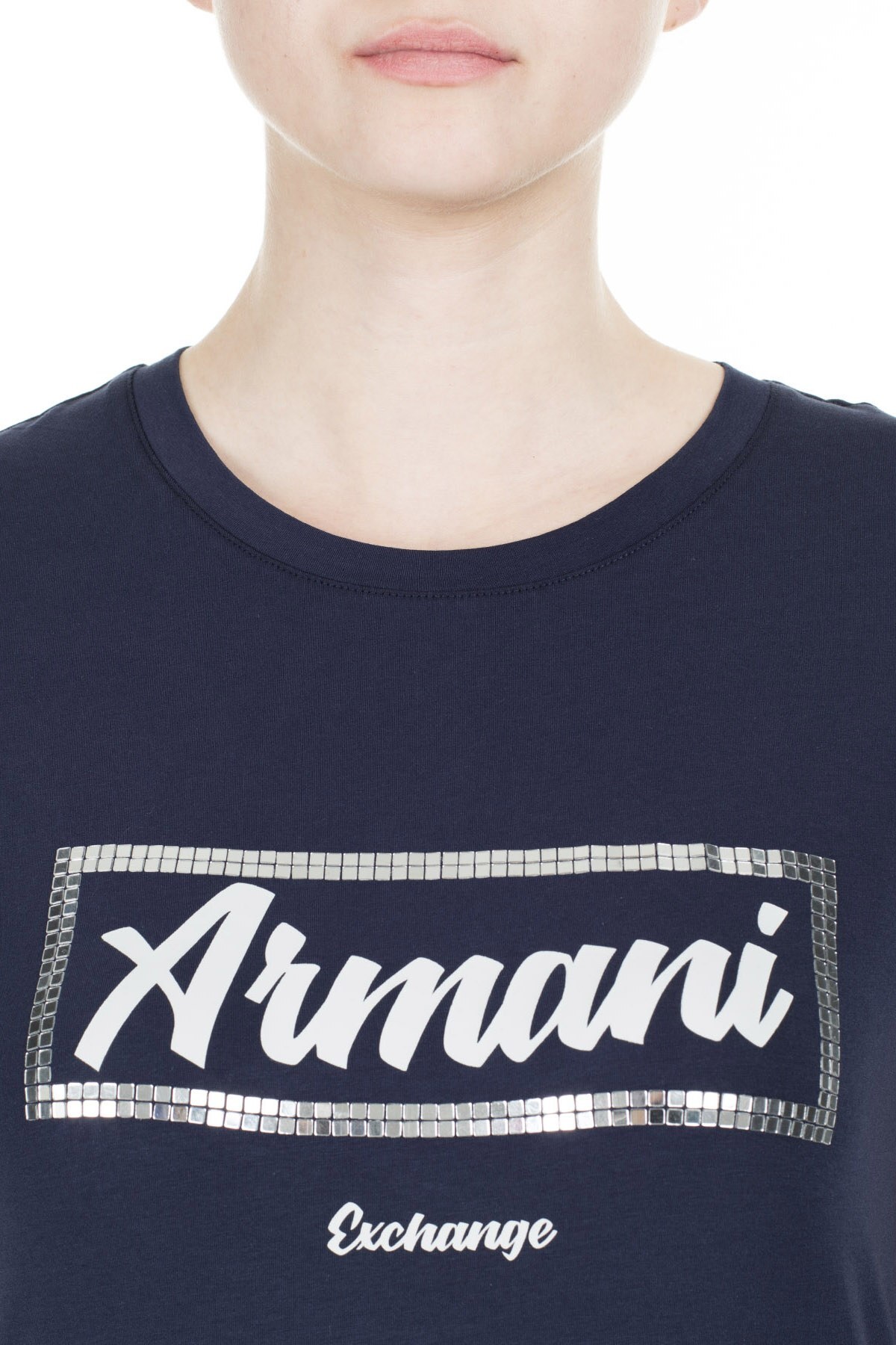 Armani Exchange Slim Fit Bayan T Shirt 3HYTAF YJC7Z 1593 LACİVERT
