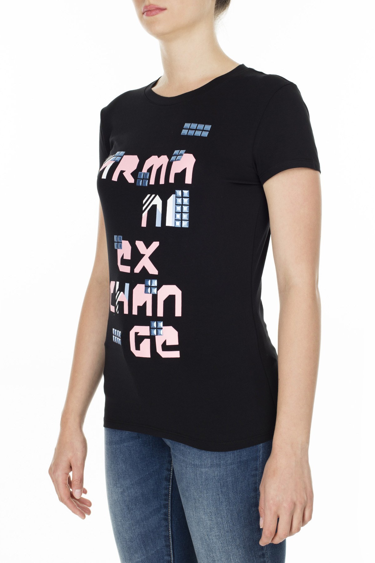 Armani Exchange Slim Fit Bayan T Shirt 3HYTAV YJC7Z 1200 SİYAH