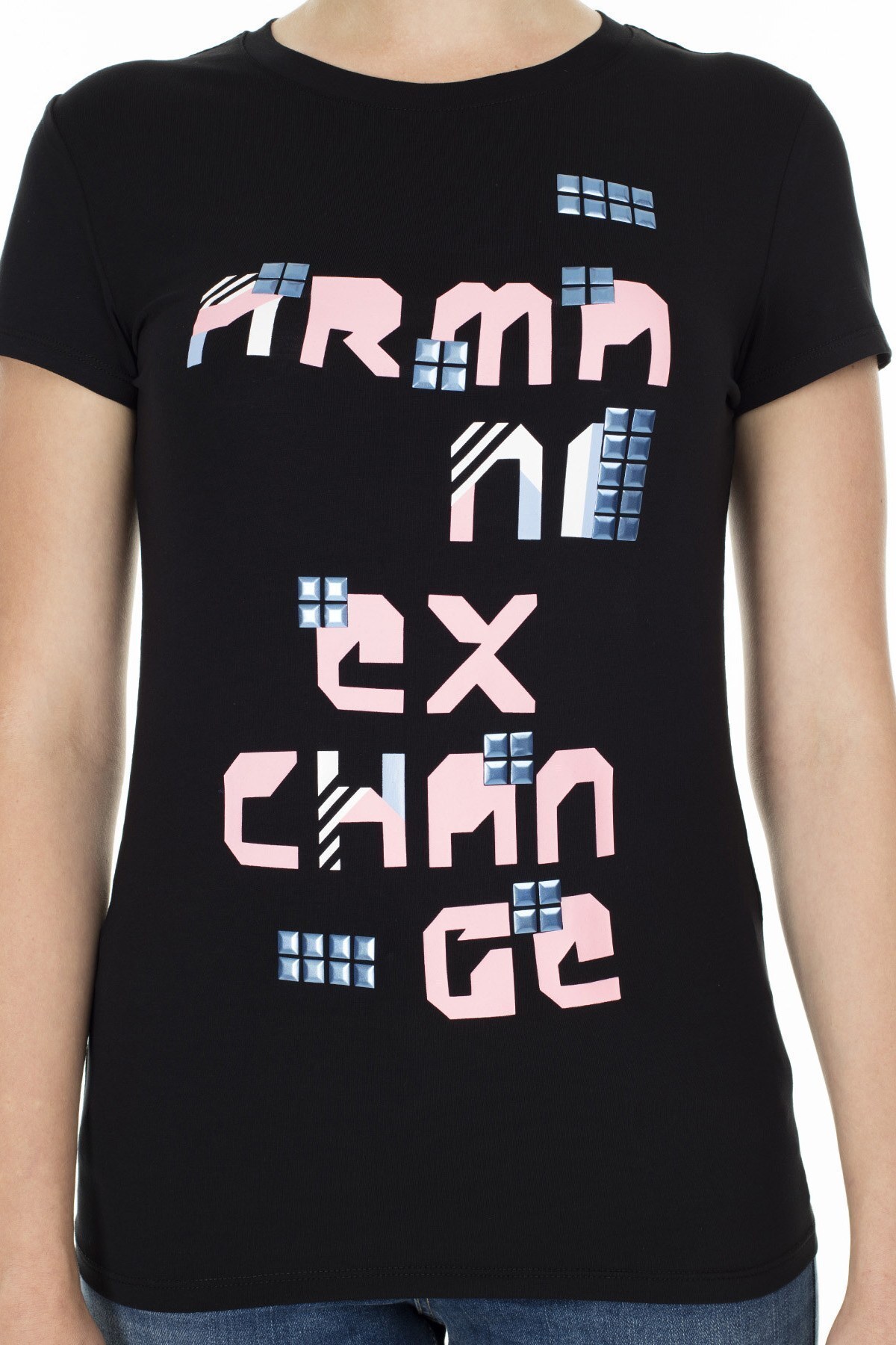 Armani Exchange Slim Fit Bayan T Shirt 3HYTAV YJC7Z 1200 SİYAH