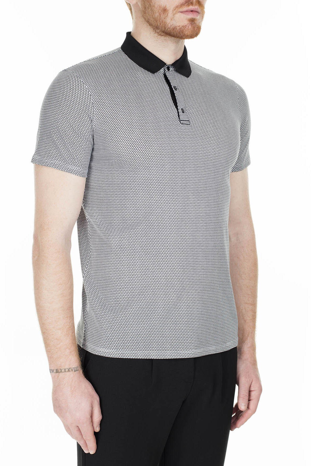 Armani Exchange Slim Fit T Shirt Erkek Polo 3HZF93 ZJH4Z 2118 GRİ