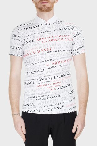 Armani Exchange - Armani Exchange Slim Fit T Shirt Erkek Polo 3HZF93 ZJH4Z 7152 BEYAZ
