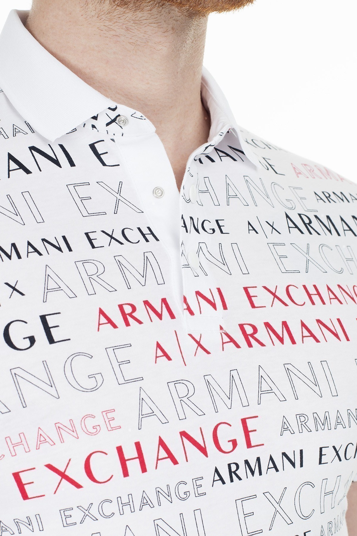 Armani Exchange Slim Fit T Shirt Erkek Polo 3HZF93 ZJH4Z 7152 BEYAZ
