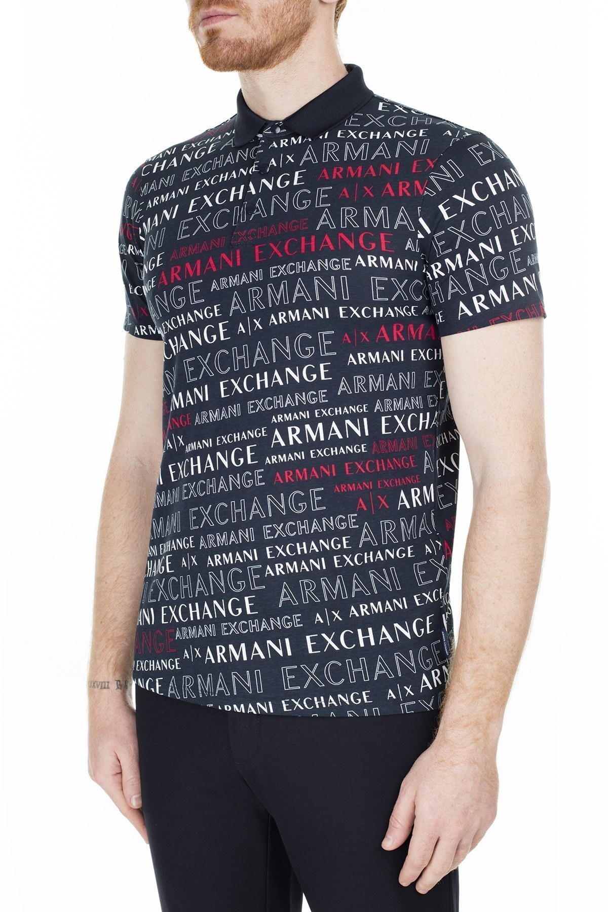 Armani Exchange Slim Fit T Shirt Erkek Polo 3HZF93 ZJH4Z 8535 LACİVERT