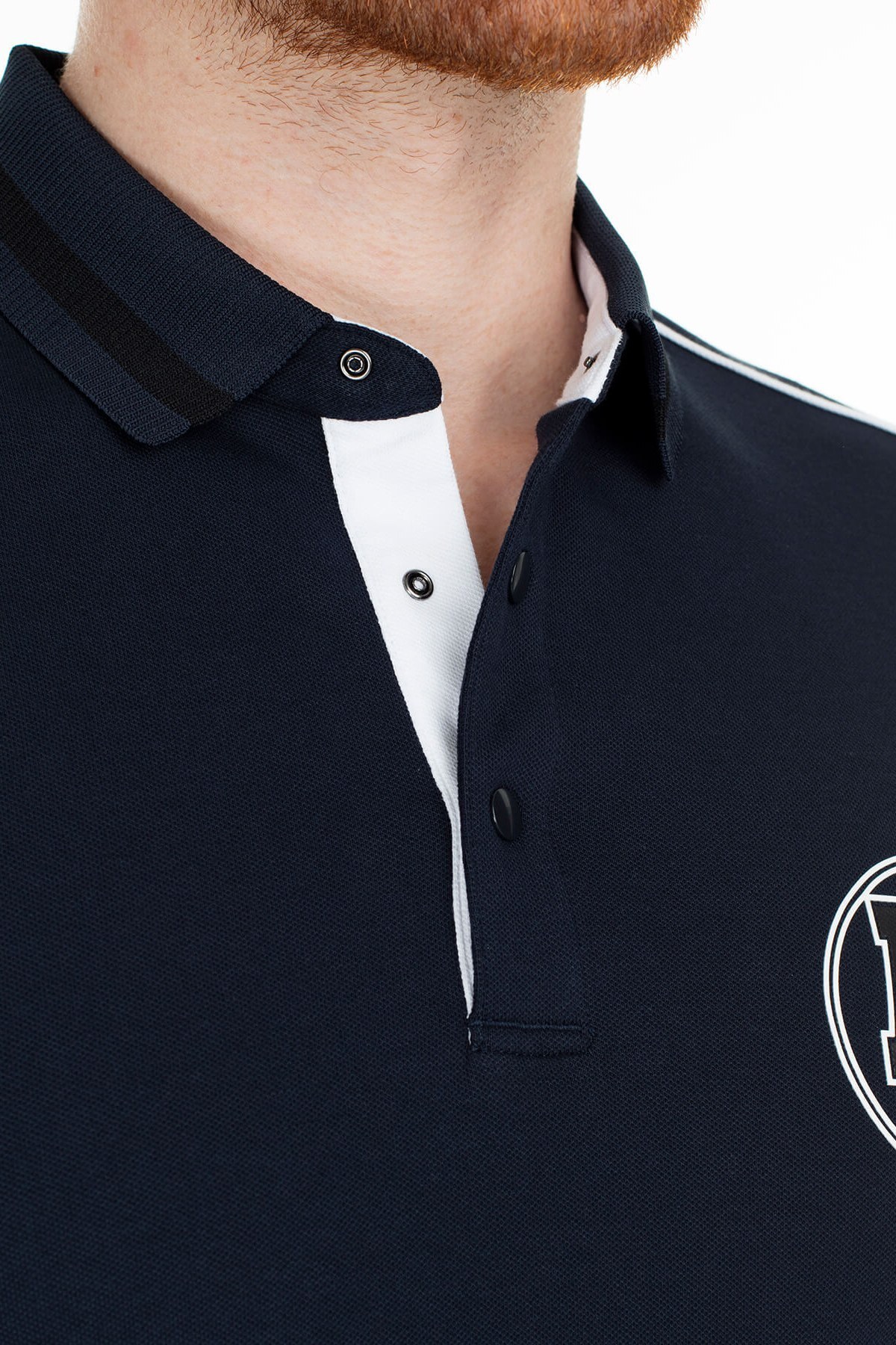 Armani Exchange Slim Fit T Shirt Erkek Polo 3HZFFC ZJ1VZ 1510 LACİVERT