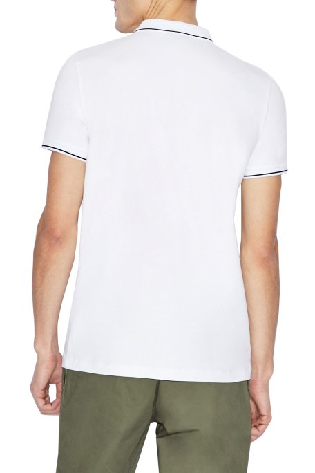 Armani Exchange Pamuklu Slim Fit T Shirt Erkek Polo 8NZF71 ZJH2Z 1100 BEYAZ - 3