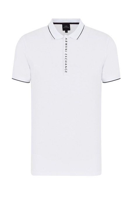 Armani Exchange Pamuklu Slim Fit T Shirt Erkek Polo 8NZF71 ZJH2Z 1100 BEYAZ - 4