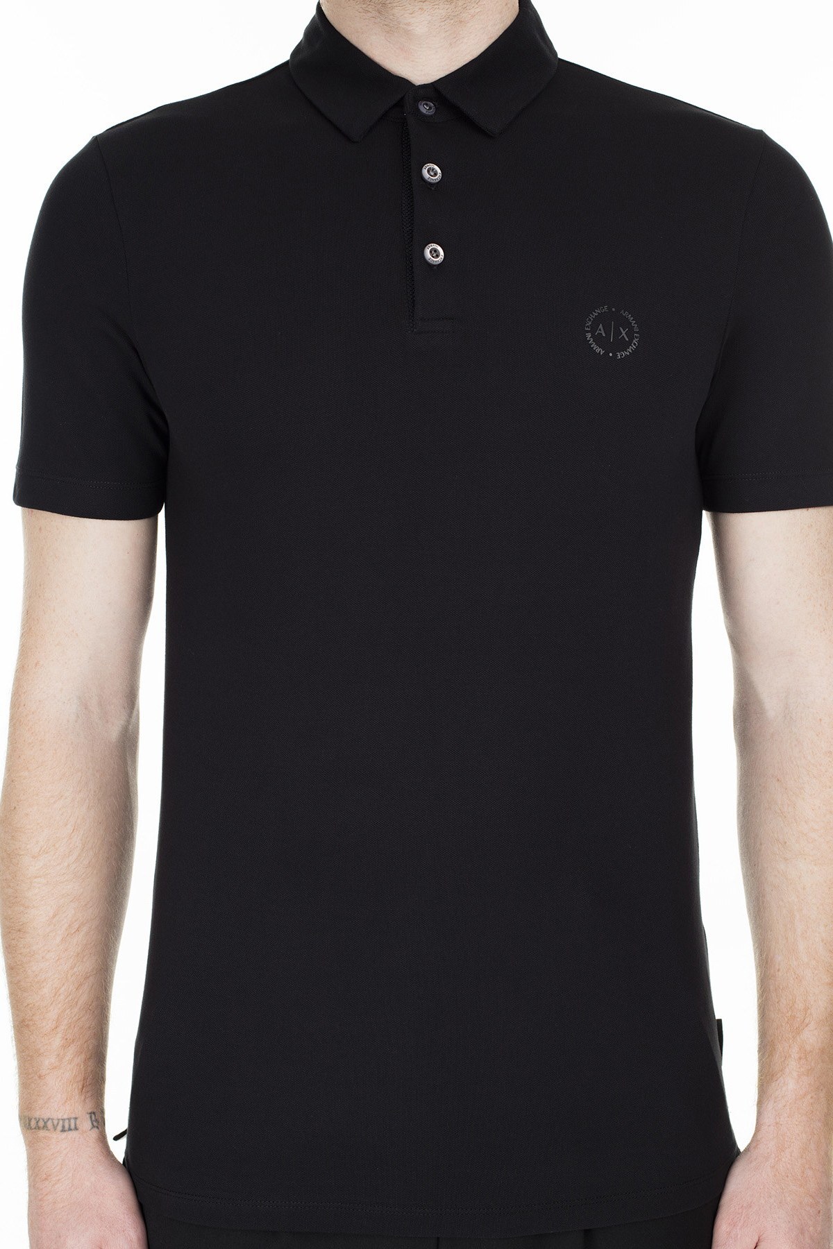 Armani Exchange Slim Fit T Shirt Erkek Polo 8NZF78 ZJ81Z 1200 SİYAH