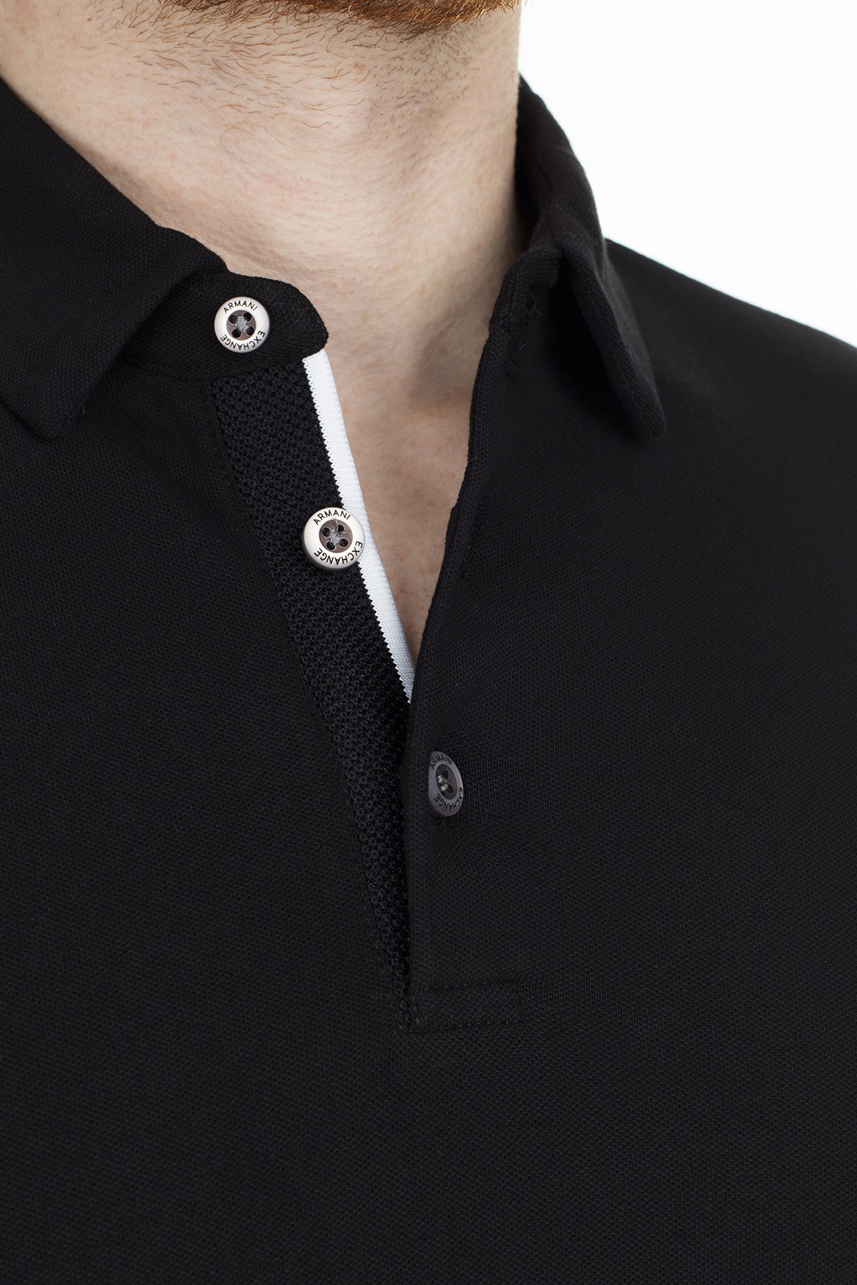 Armani Exchange Slim Fit T Shirt Erkek Polo 8NZF78 ZJ81Z 1200 SİYAH