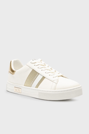 Armani Exchange - Armani Exchange Sneaker Bayan Ayakkabı XDX027 XV791 T779 BEYAZ-GOLD (1)