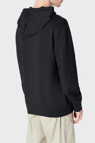 Armani Exchange - Armani Exchange Streç İnterlok Kapüşonlu Regular Fit Erkek Sweat 3RZMHE ZJZDZ 1200 SİYAH (1)