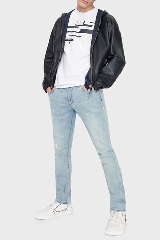 Armani Exchange - Armani Exchange Streç Pamuklu Normal Bel Slim Fit Jeans Erkek Kot Pantolon 3LZJ13 Z2G9Z 05EK AÇIK MAVİ (1)