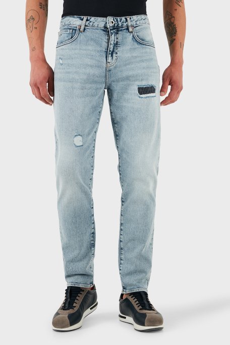 Armani Exchange Streç Pamuklu Regular Fit Dar Paça Jeans Erkek Kot Pantolon XM000049 AF13094 MB001 LACİVERT - 1
