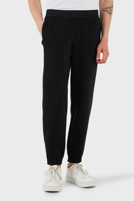 Armani Exchange Streç Pamuklu Regular Fit Normal Bel Lastikli Paça Jogger Erkek Pantolon XM000516 AF13047 MC105 SİYAH - 1