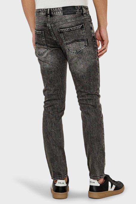 Armani Exchange Streç Pamuklu Skinny Fit Normal Bel Dar Paça Jeans Erkek Kot Pantolon XM000070 AF13264 M8088 GRİ - 3