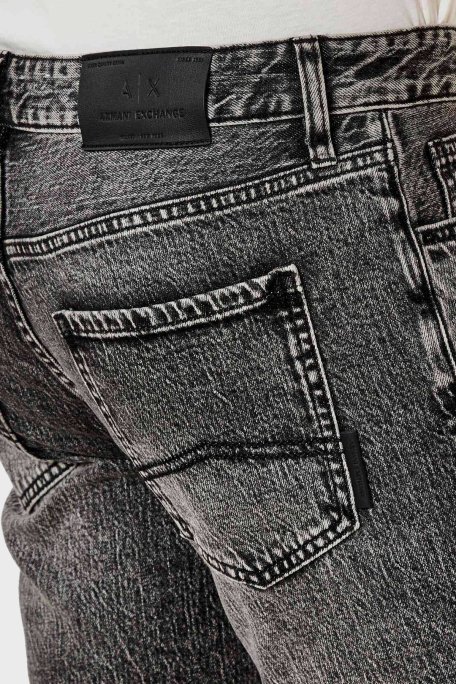 Armani Exchange Streç Pamuklu Skinny Fit Normal Bel Dar Paça Jeans Erkek Kot Pantolon XM000070 AF13264 M8088 GRİ - 4