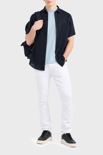 Armani Exchange Streç Pamuklu Slim Fit Normal Bel Dar Paça Jeans Erkek Kot Pantolon XM000070 AF14267 U0001 BEYAZ - 1