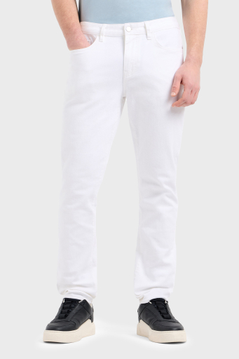 Armani Exchange Streç Pamuklu Slim Fit Normal Bel Dar Paça Jeans Erkek Kot Pantolon XM000070 AF14267 U0001 BEYAZ - 2