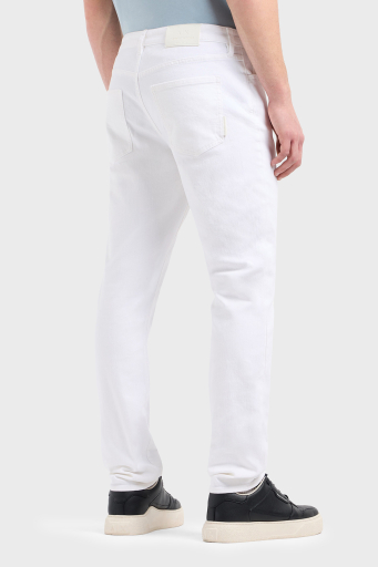 Armani Exchange Streç Pamuklu Slim Fit Normal Bel Dar Paça Jeans Erkek Kot Pantolon XM000070 AF14267 U0001 BEYAZ - 3