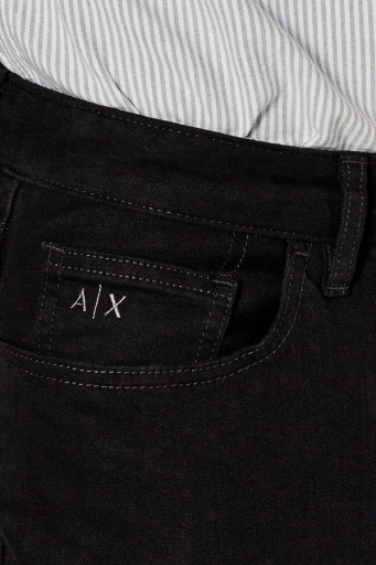 Armani Exchange Streç Pamuklu Slim Fit Normal Bel Dar Paça Jeans Erkek Kot Pantolon XM000070 AF14267 UC001 SİYAH - 4