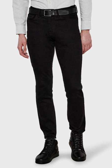 Armani Exchange Streç Pamuklu Slim Fit Normal Bel Dar Paça Jeans Erkek Kot Pantolon XM000070 AF14267 UC001 SİYAH - 1