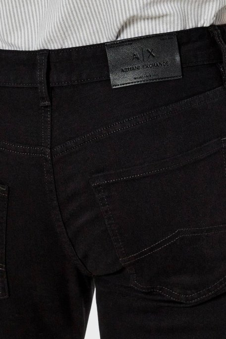 Armani Exchange Streç Pamuklu Slim Fit Normal Bel Dar Paça Jeans Erkek Kot Pantolon XM000070 AF14267 UC001 SİYAH - 5